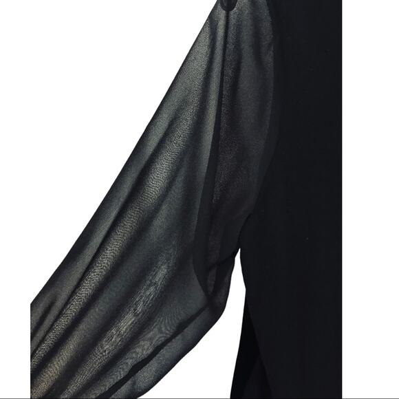 Etcetera Silk Velvet Blouse Sheer Sleeves - Picture 3 of 12